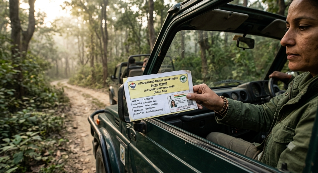 Jim Corbett safari permit and ID verification